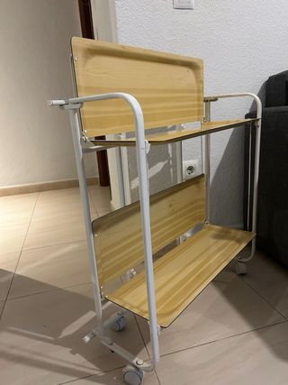 Mesa auxiliar plegable 2 estantes