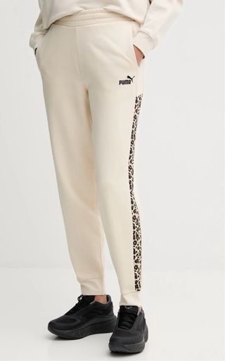 Pantalón chándal Puma Beige con Leopardo