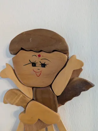 Appendiabiti artigianale in legno pieghevole