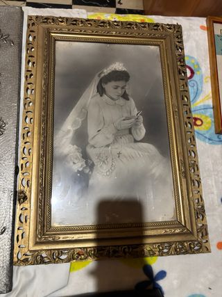 Cuadro antiguo paisaje bosque..