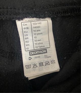 Pantalón térmico negro talla 10 años