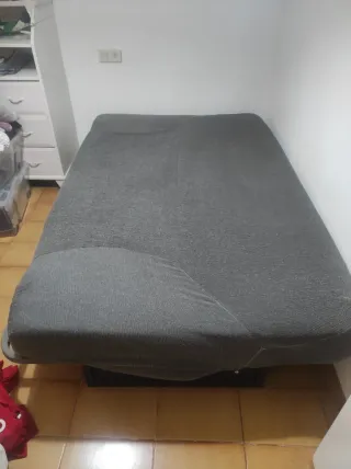 Sofá Cama y Chaise Longue Gris
