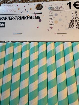 Pajitas de papel para fiestas (10 unidades)