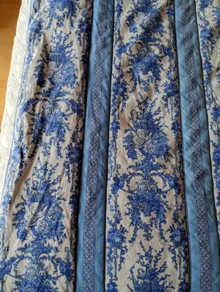 Edredón Cama 80-90cm Azul y Blanco