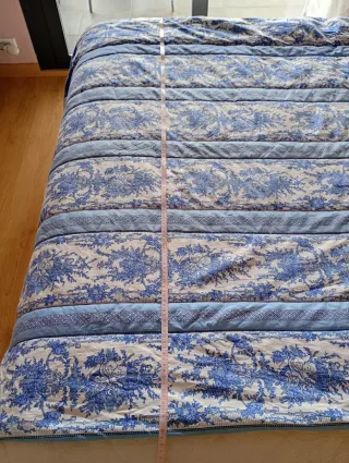 Edredón Cama 80-90cm Azul y Blanco