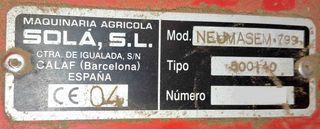 2 Sembradora neumática / pulpo Sola 5 metros.