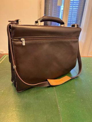 Maletín de trabajo piel marrón 40x30x10