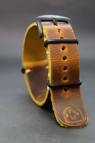 Correa de reloj NATO de cuero estilo militar