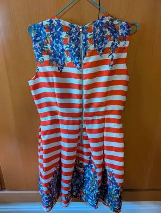 Vestido joya rayas y flores Lasaison