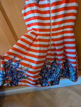 Vestido joya rayas y flores Lasaison