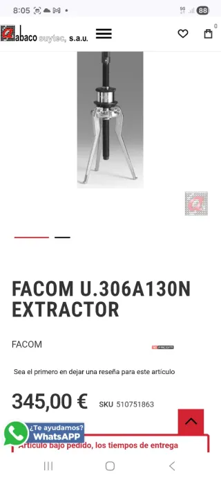 Extractor rodamientos FACOM U.306A130N