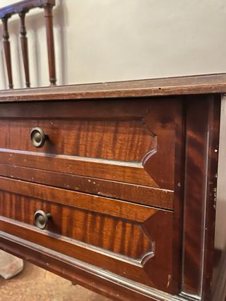 Mesita Noche Caoba Antigua 2 Cajones