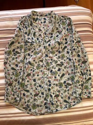 Camisa Algodón Estampada Manga Larga