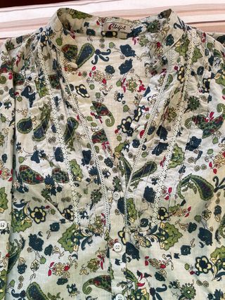 Camisa Algodón Estampada Manga Larga