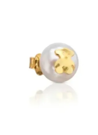 Pendiente Oso Tous Perla y Oro
