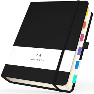 Cuaderno de NotasTamaño A4 21.5x28cm -100gsm Papel Rayadas Libreta - Bloc de Notas Cuero PU Diario