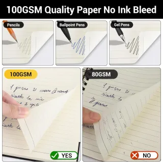 Cuaderno de NotasTamaño A4 21.5x28cm -100gsm Papel Rayadas Libreta - Bloc de Notas Cuero PU Diario