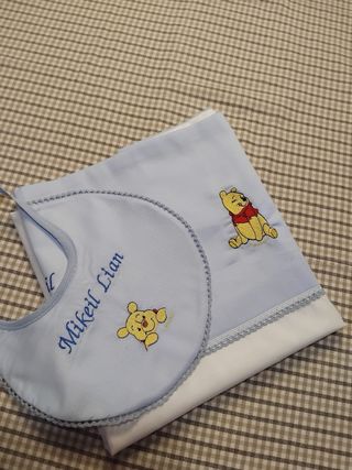 Set Lenzuolo culla con bavette personalizzate