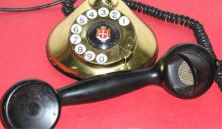 Teléfono Vintage Negro y Dorado