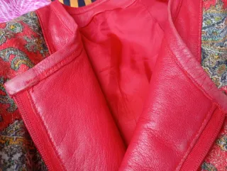 Chaqueta Bomber Vintage Multicolor Roja
