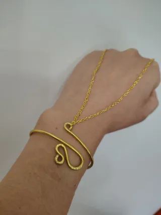 Bracciale con 2 anelli e catenella fatto a mano