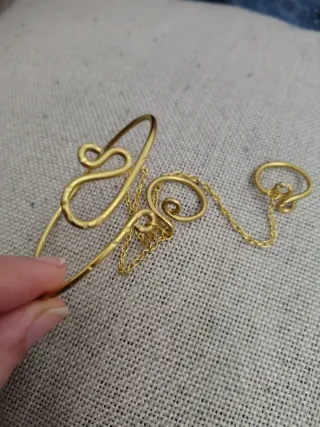 Bracciale con 2 anelli e catenella fatto a mano