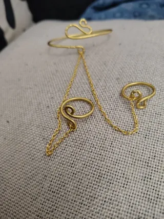 Bracciale con 2 anelli e catenella fatto a mano