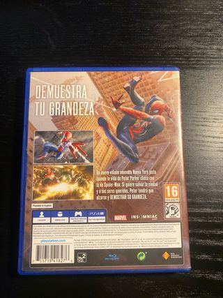 Carcasa Spider-Man PS4 (PlayStation 4). Sin juego