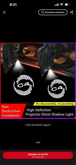 Luz LED Bienvenida Coche Logo C4