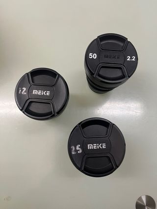 Kit Lentes Meike Cine MFT 12mm, 25mm, 50mm