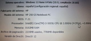 PORTATIL HP INTEL CORE i3 DE 15,6" 8GB RAM-SSD-W11