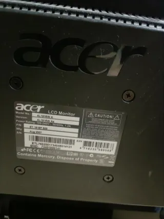 Pantalla Ordenador Acer AL1916W