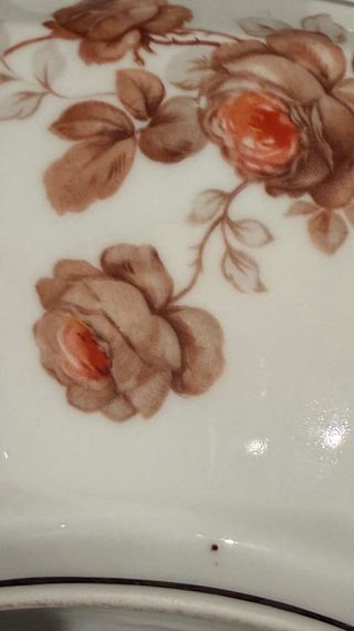 Sopera porcelana Art Deco floral