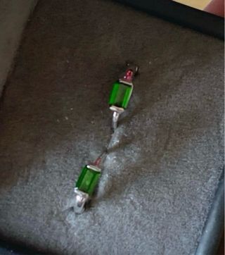 Pendientes Plata con Diopsido Verde