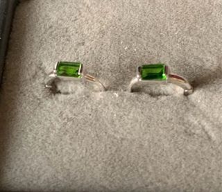 Pendientes Plata con Diopsido Verde