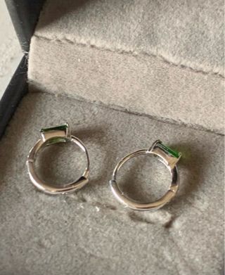 Pendientes Plata con Diopsido Verde