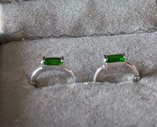Pendientes Plata con Diopsido Verde