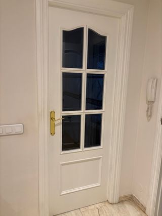 Puertas blancas con cristal y puerta entrada