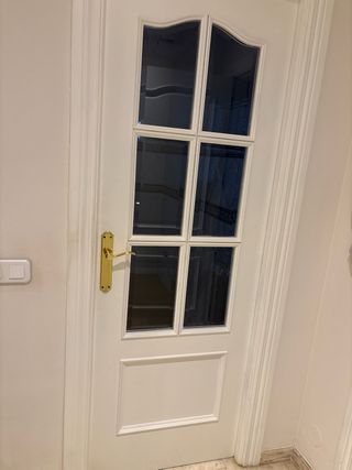 Puertas blancas con cristal y puerta entrada
