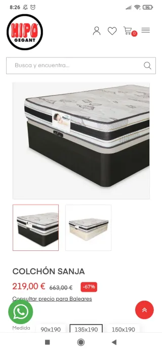 Colchón Sanja 135cm
