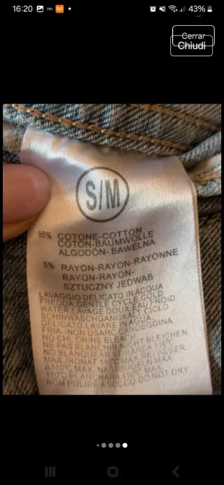 Chaqueta vaquera larga bordada T M