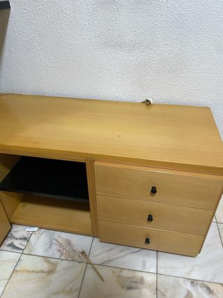 Conjunto Muebles Madera y Cristal