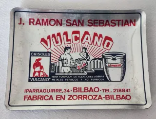Cenicero Publicidad Vulcano Bilbao Aluminio
