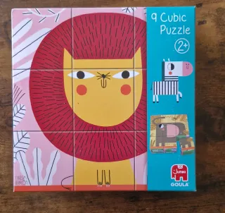Puzzle rompecabezas 9 cubos Goula León y cebra