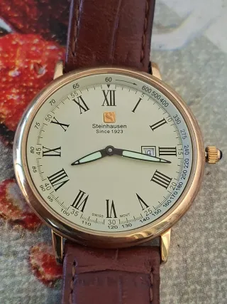 Orologio Steinhausen Uomo Pelle Marrone Oro
