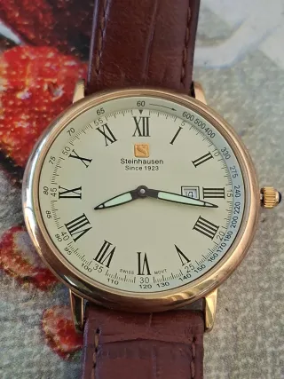 Orologio Steinhausen Uomo Pelle Marrone Oro