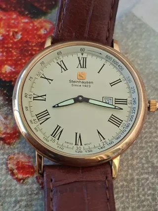 Orologio Steinhausen Uomo Pelle Marrone Oro