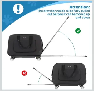 Trasportino per animali con ruote petemoo nero