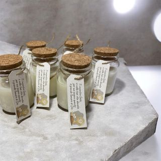 Segnaposto - bomboniera barattolo vetro con candel