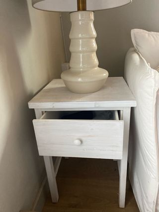 Mesita Auxiliar Salón Madera Blanca